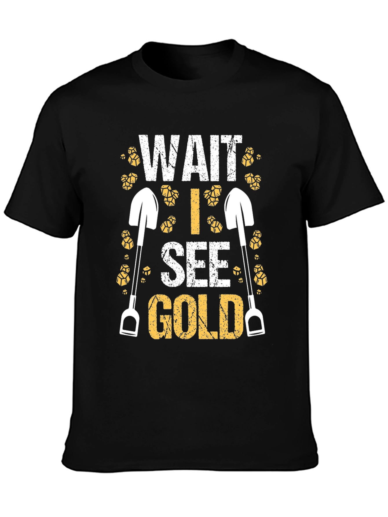 Wait I See Gold Black T-Shirt