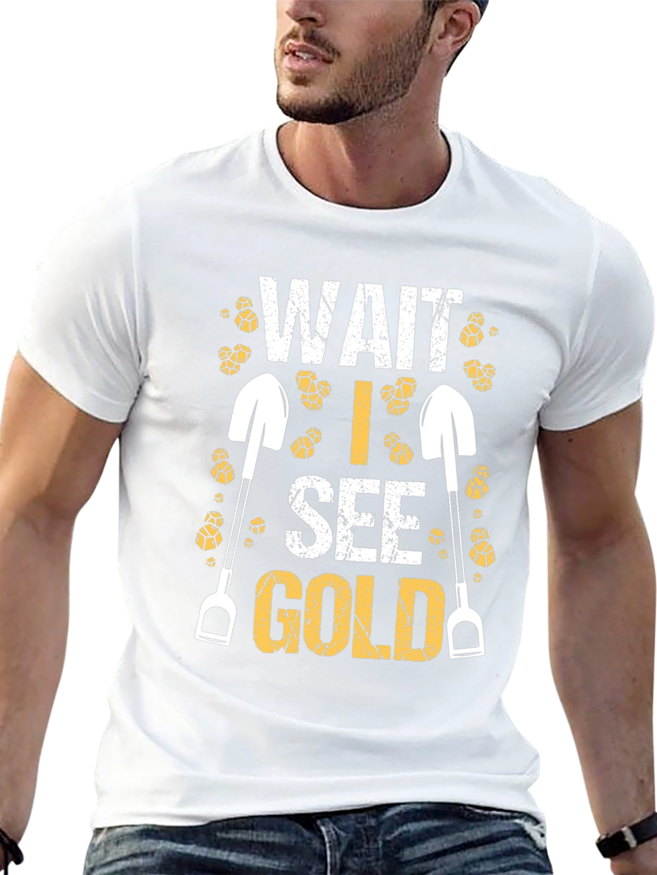Wait I See Gold Black T-Shirt