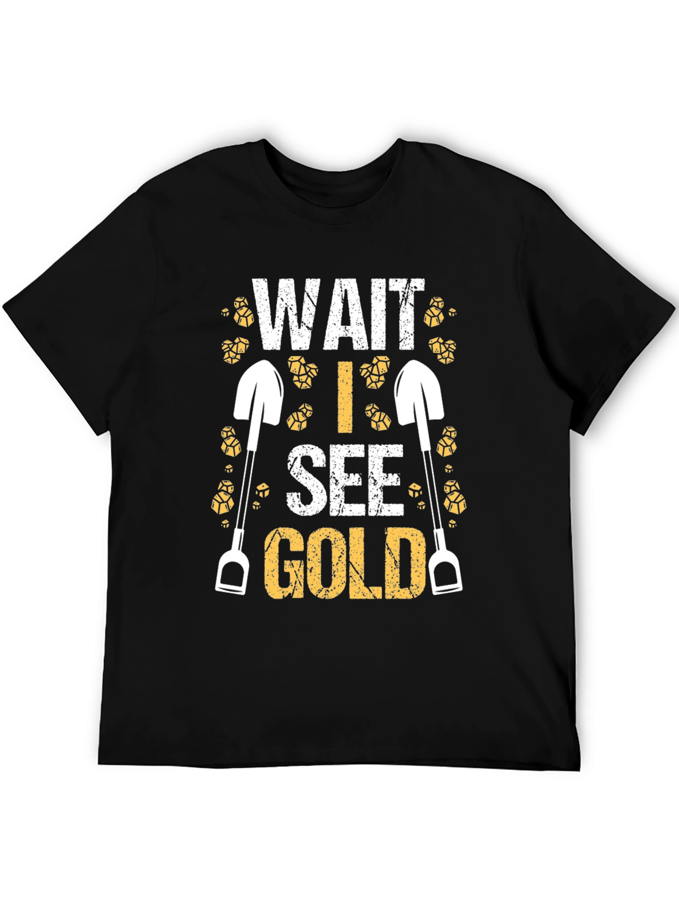 Wait I See Gold Black T-Shirt