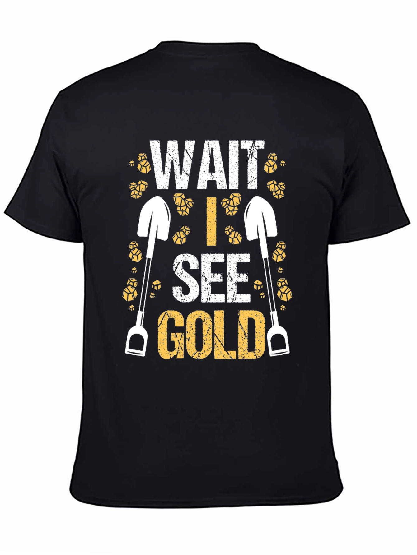 Wait I See Gold Black T-Shirt