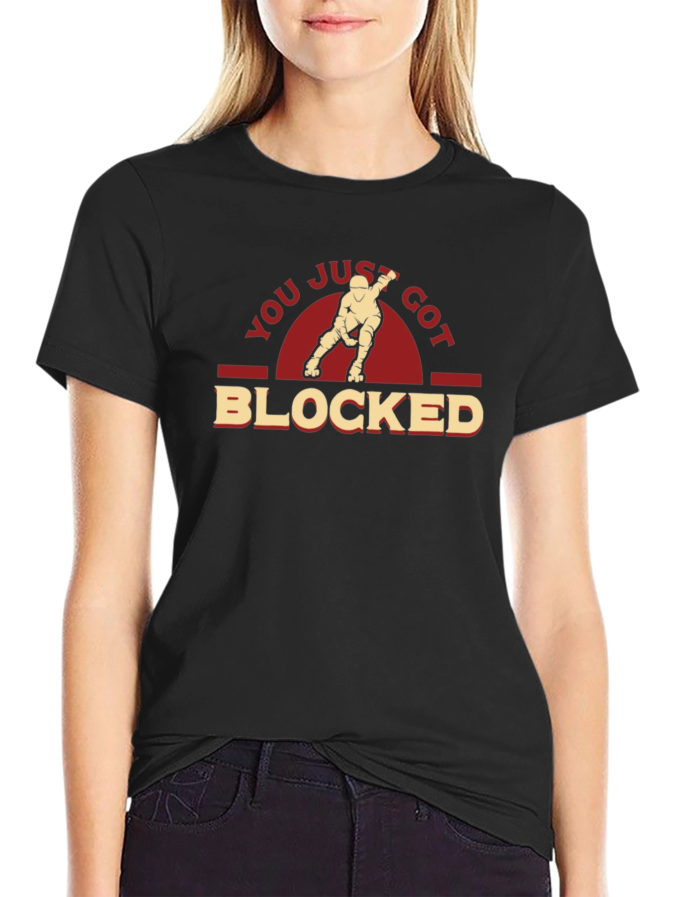 You Just Got Blocked T-Shirt - Roller Derby Tee