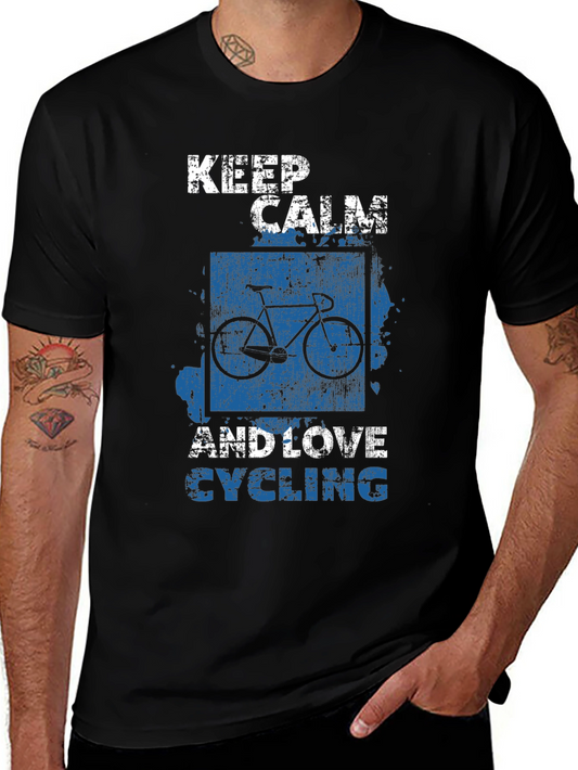 Keep Calm and Love Cycling Black T-Shirt