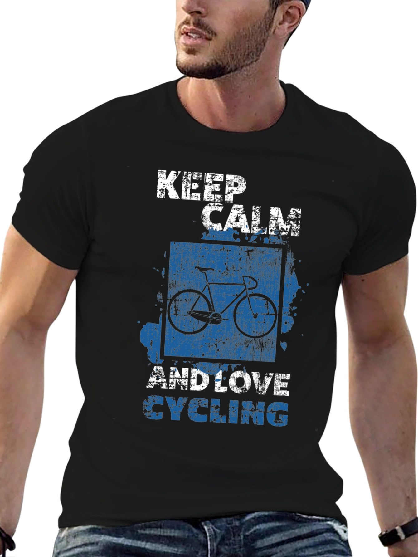 Keep Calm and Love Cycling Black T-Shirt