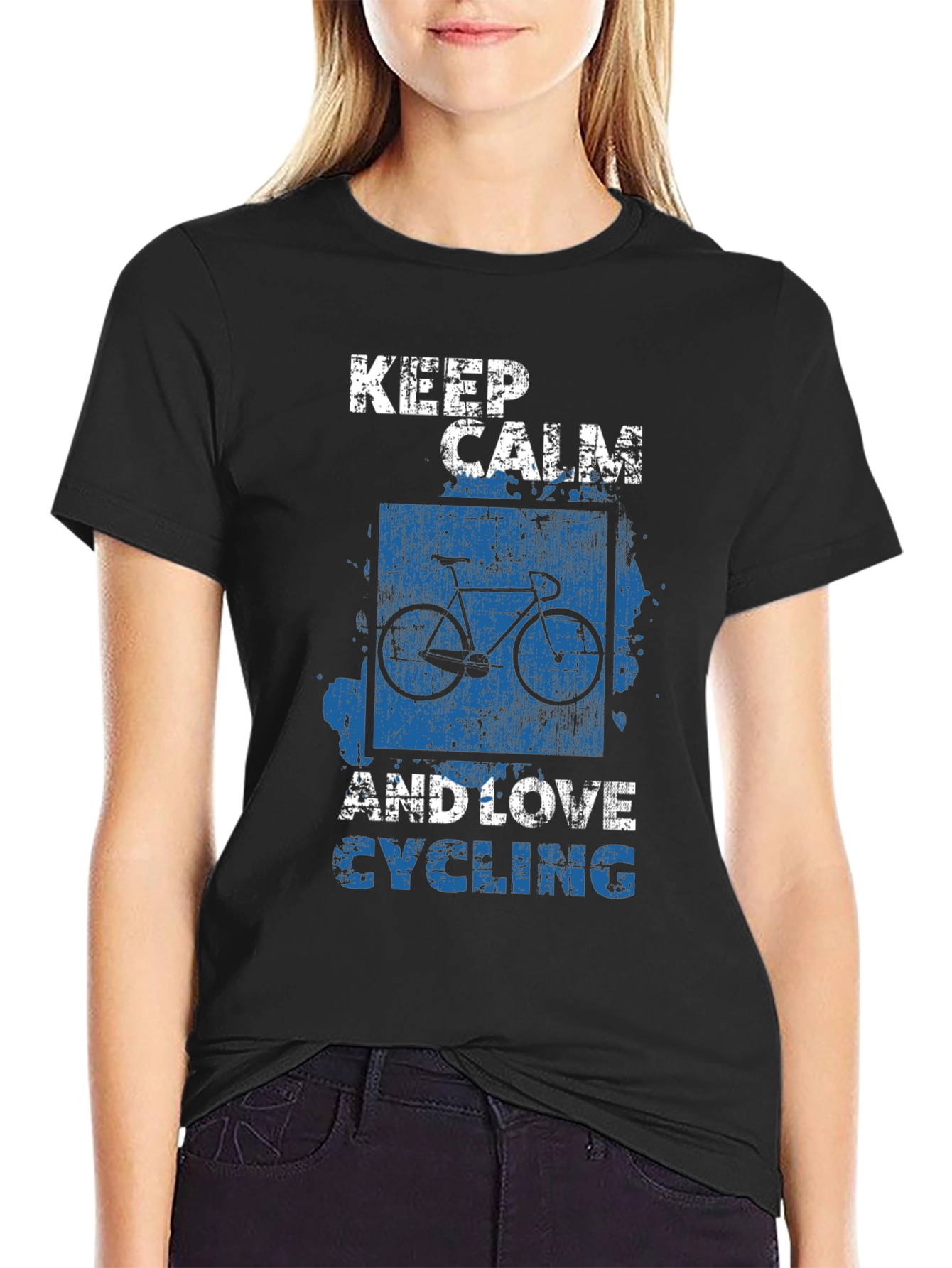 Keep Calm and Love Cycling Black T-Shirt