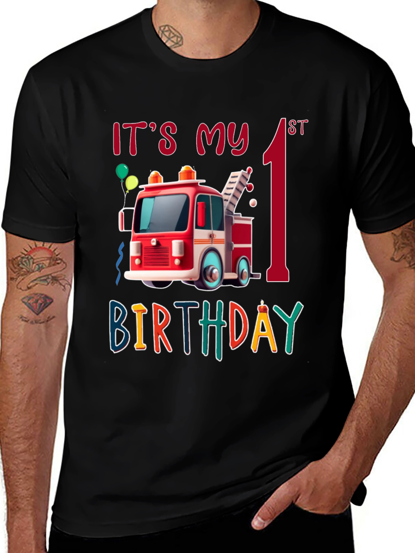 Its My 1st Birthday Firetruck Shirt
