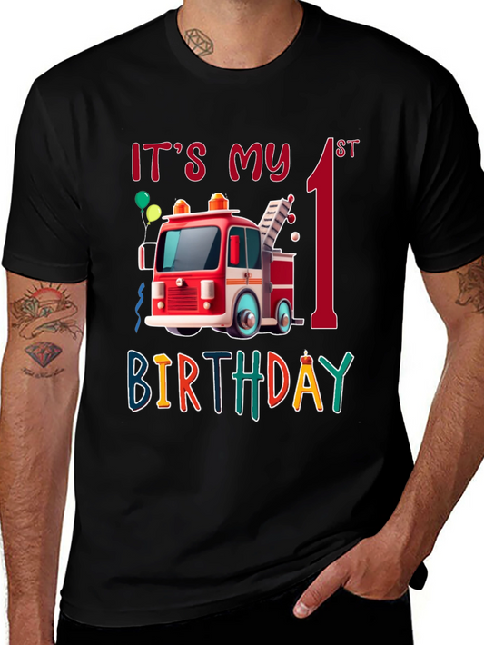 Its My 1st Birthday Firetruck Shirt