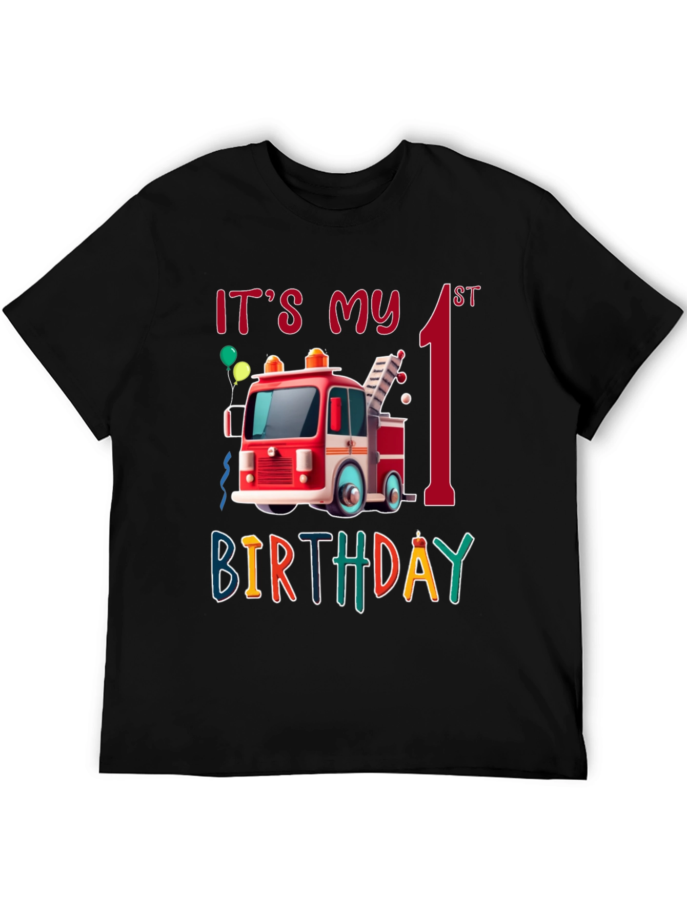 Its My 1st Birthday Firetruck Shirt