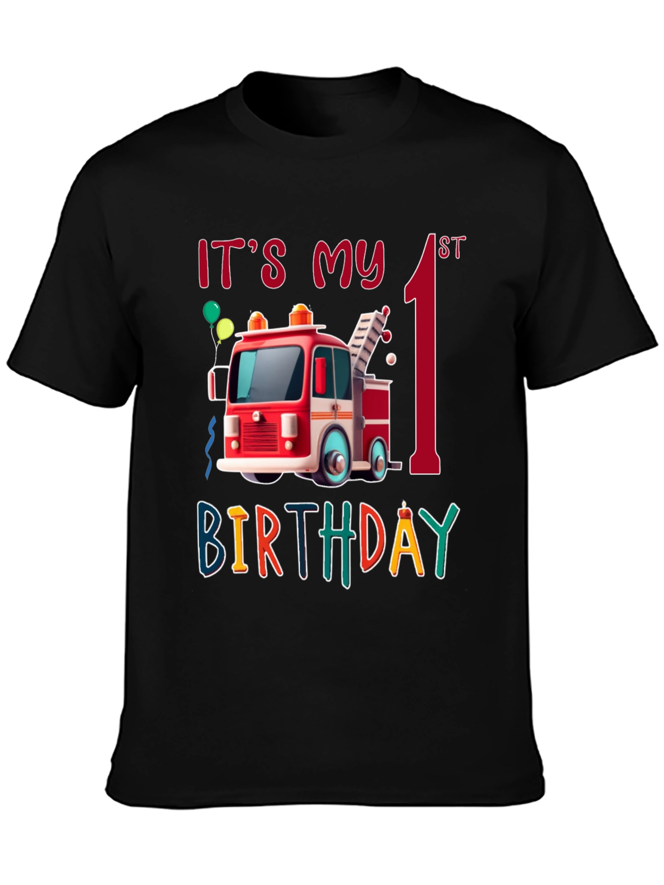 Its My 1st Birthday Firetruck Shirt