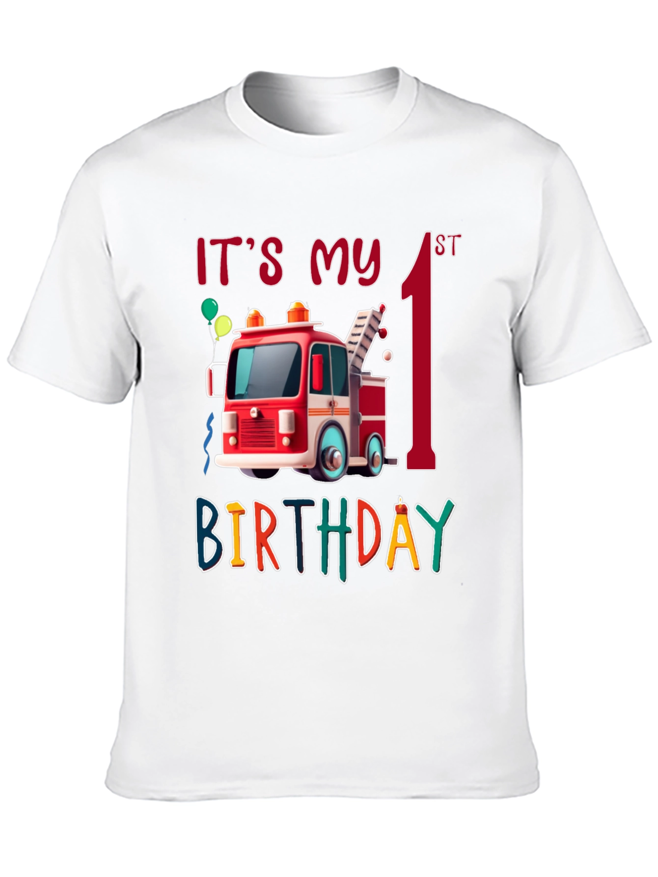 Its My 1st Birthday Firetruck Shirt