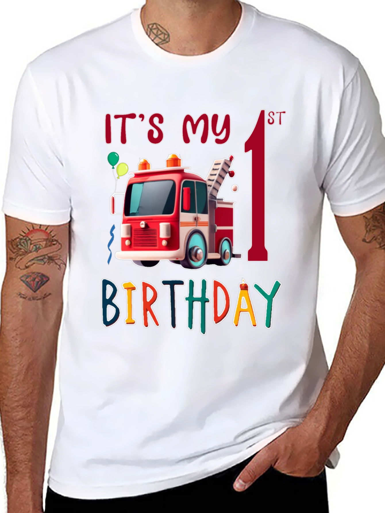 Its My 1st Birthday Firetruck Shirt