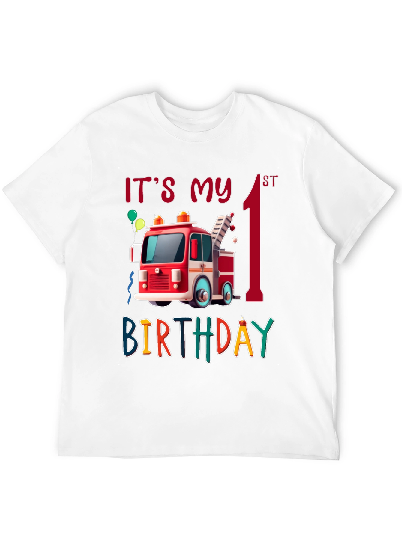 Its My 1st Birthday Firetruck Shirt