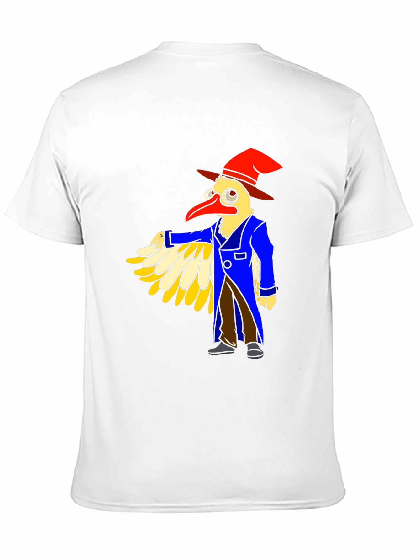 Whimsical Bird Cartoon Graphic Tee - Black