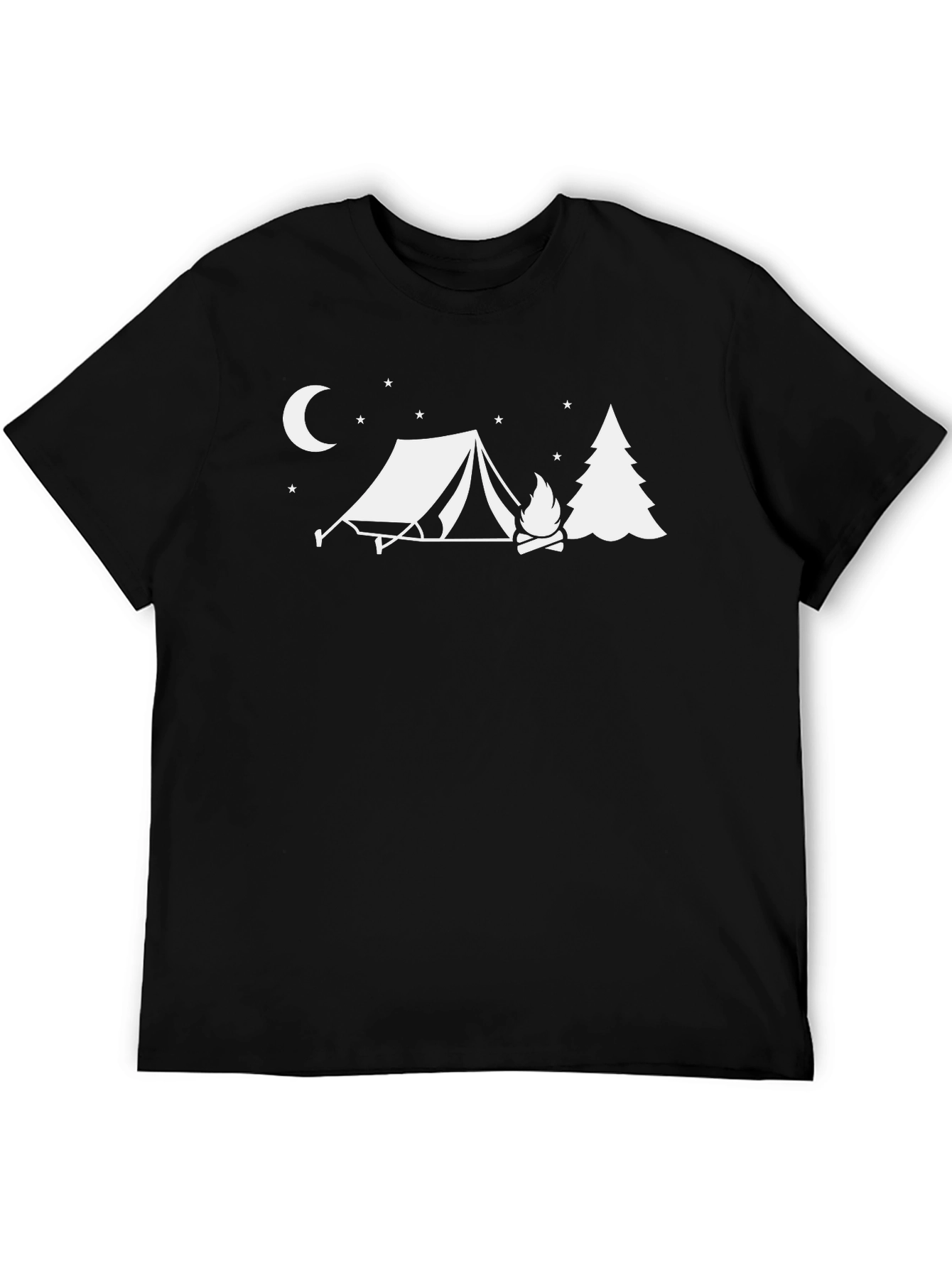 Camping Scene Black Graphic Tee