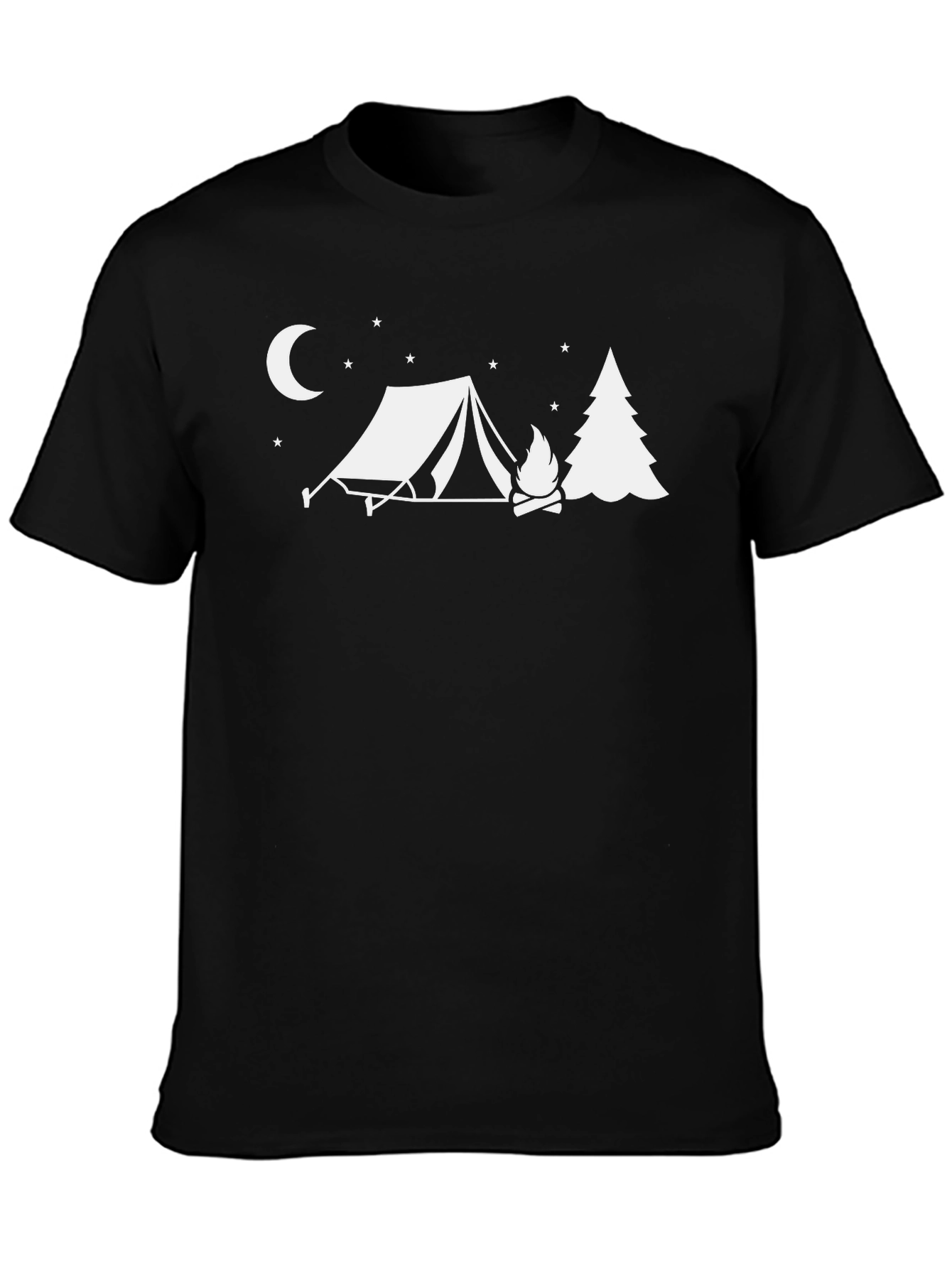 Camping Scene Black Graphic Tee