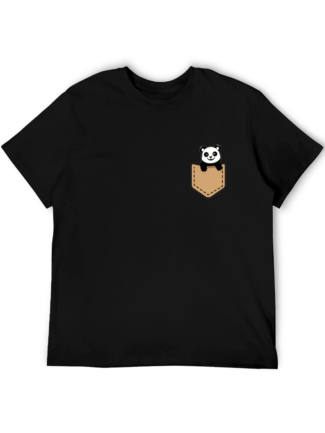 Panda Pocket Tee - Cute & Casual Black T-Shirt