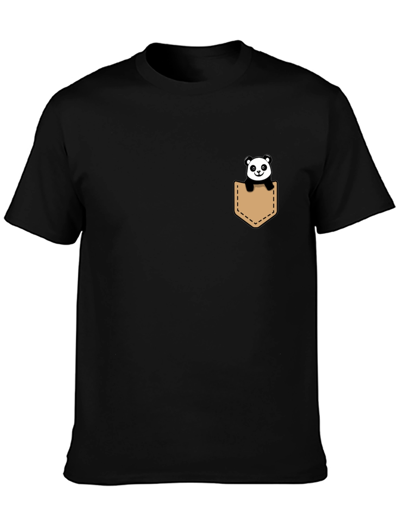 Panda Pocket Tee - Cute & Casual Black T-Shirt