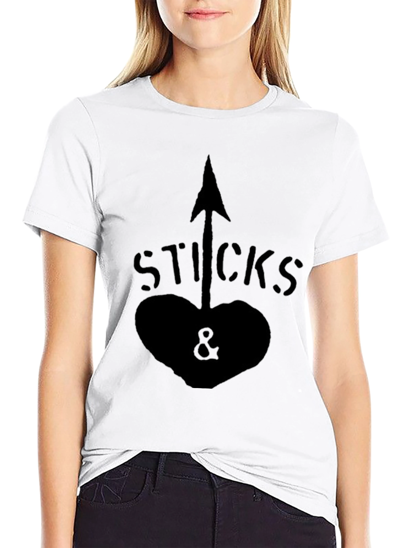 Sticks and Stones Graphic T-Shirt - Unisex Black Tee