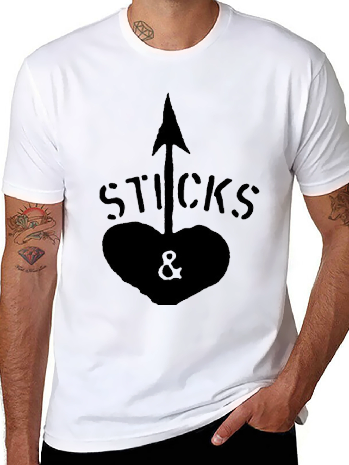 Sticks and Stones Graphic T-Shirt - Unisex Black Tee