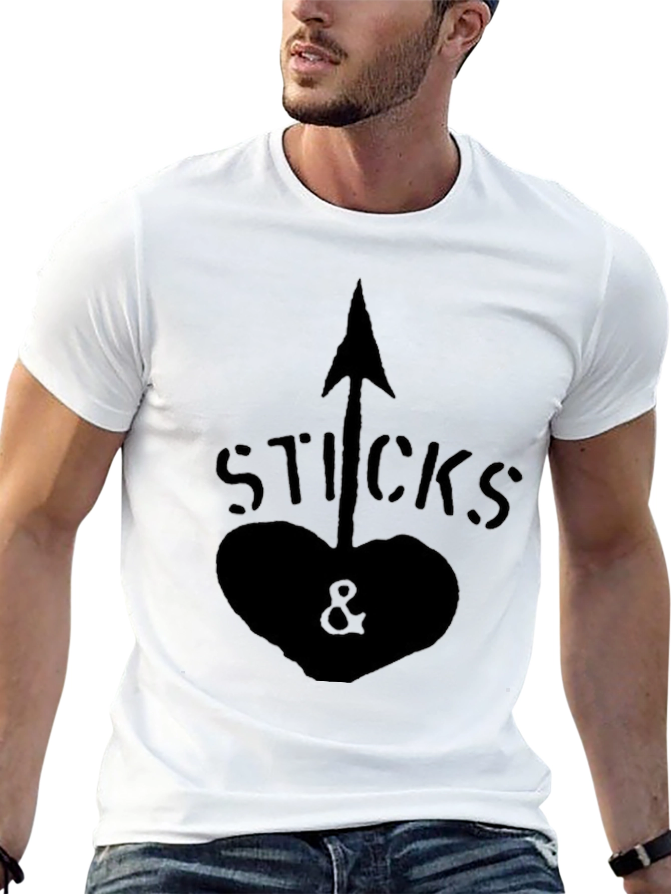 Sticks and Stones Graphic T-Shirt - Unisex Black Tee