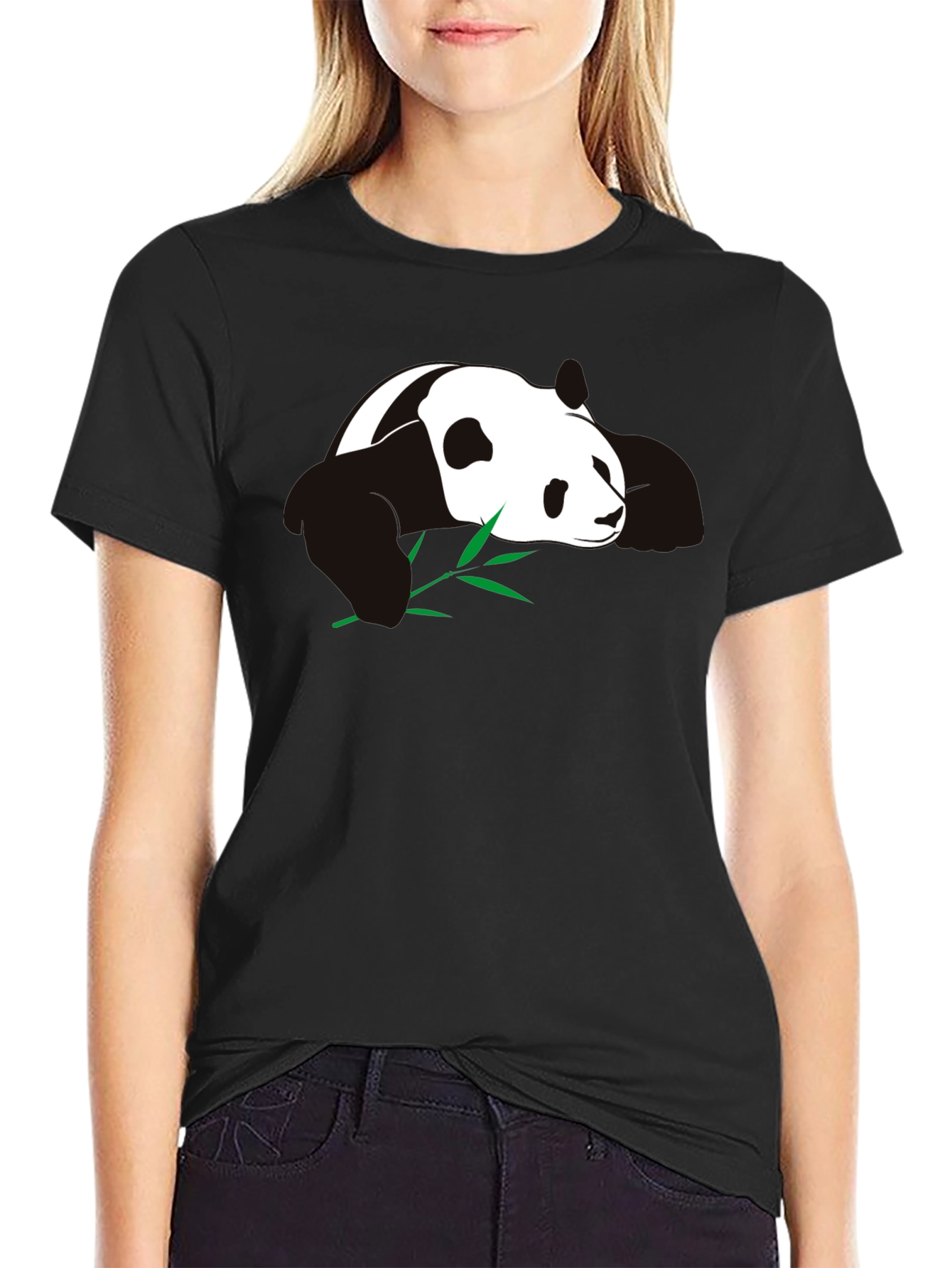 Panda T-Shirt - Black Cotton Blend Tee