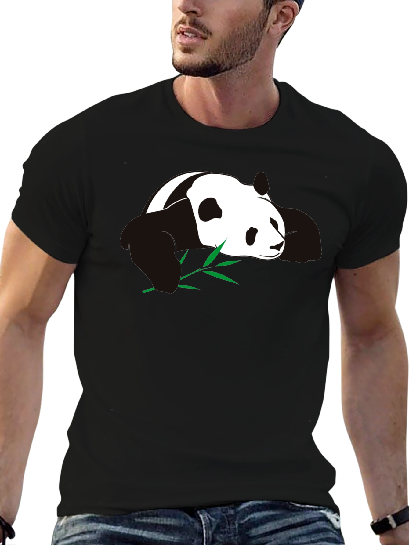 Panda T-Shirt - Black Cotton Blend Tee