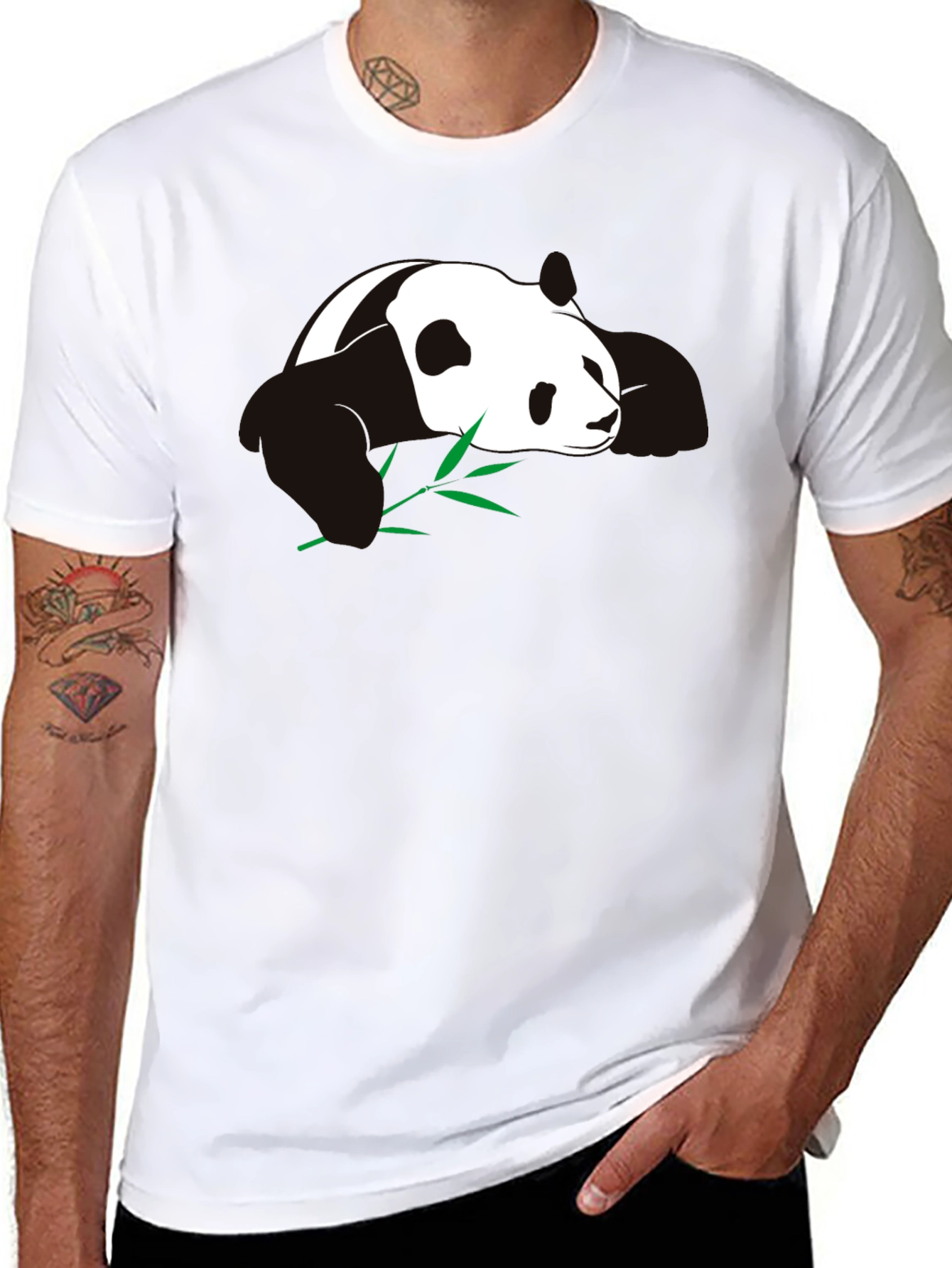 Panda T-Shirt - Black Cotton Blend Tee