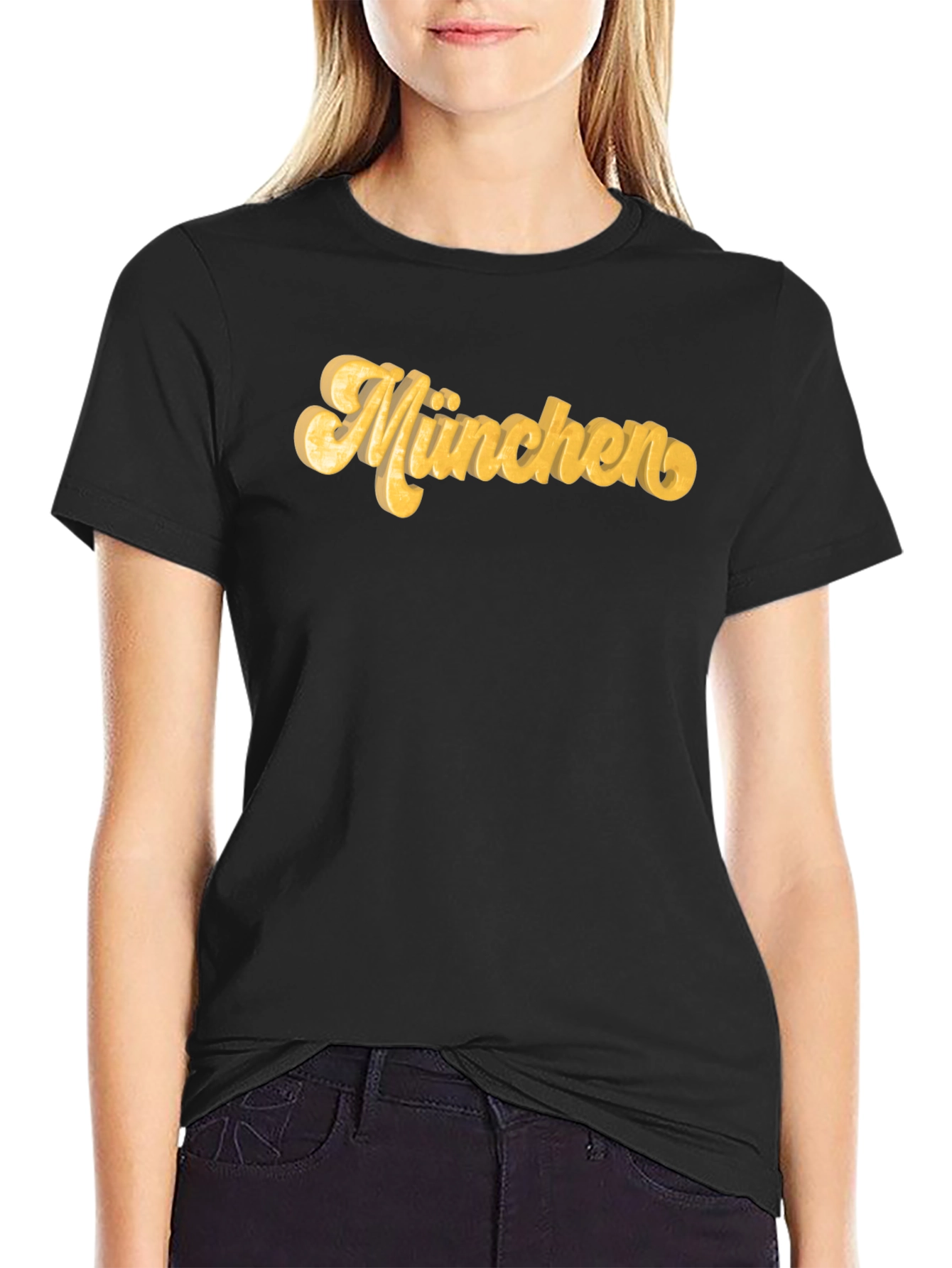 München Graphic Tee - Black Cotton T-Shirt
