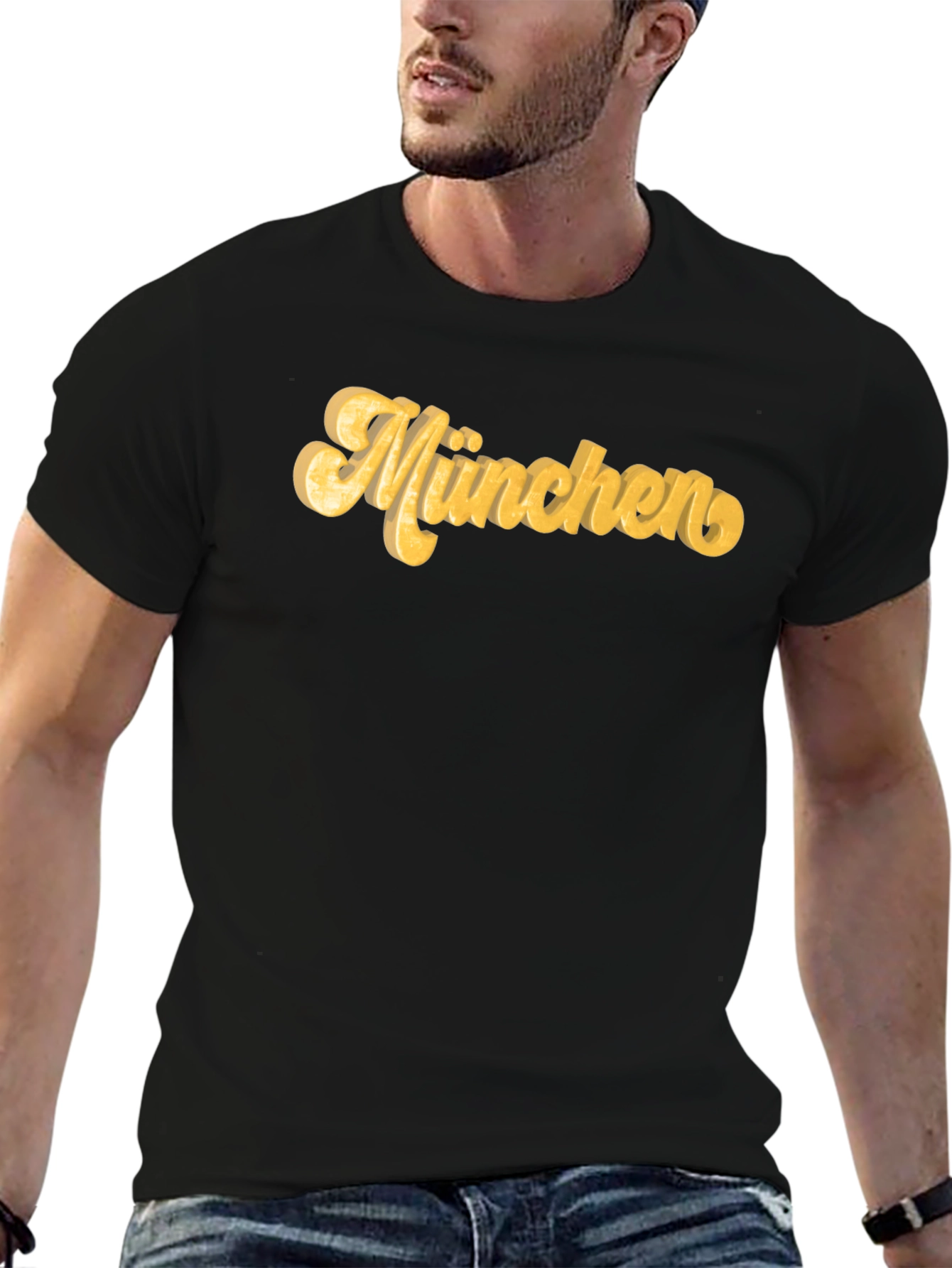 München Graphic Tee - Black Cotton T-Shirt