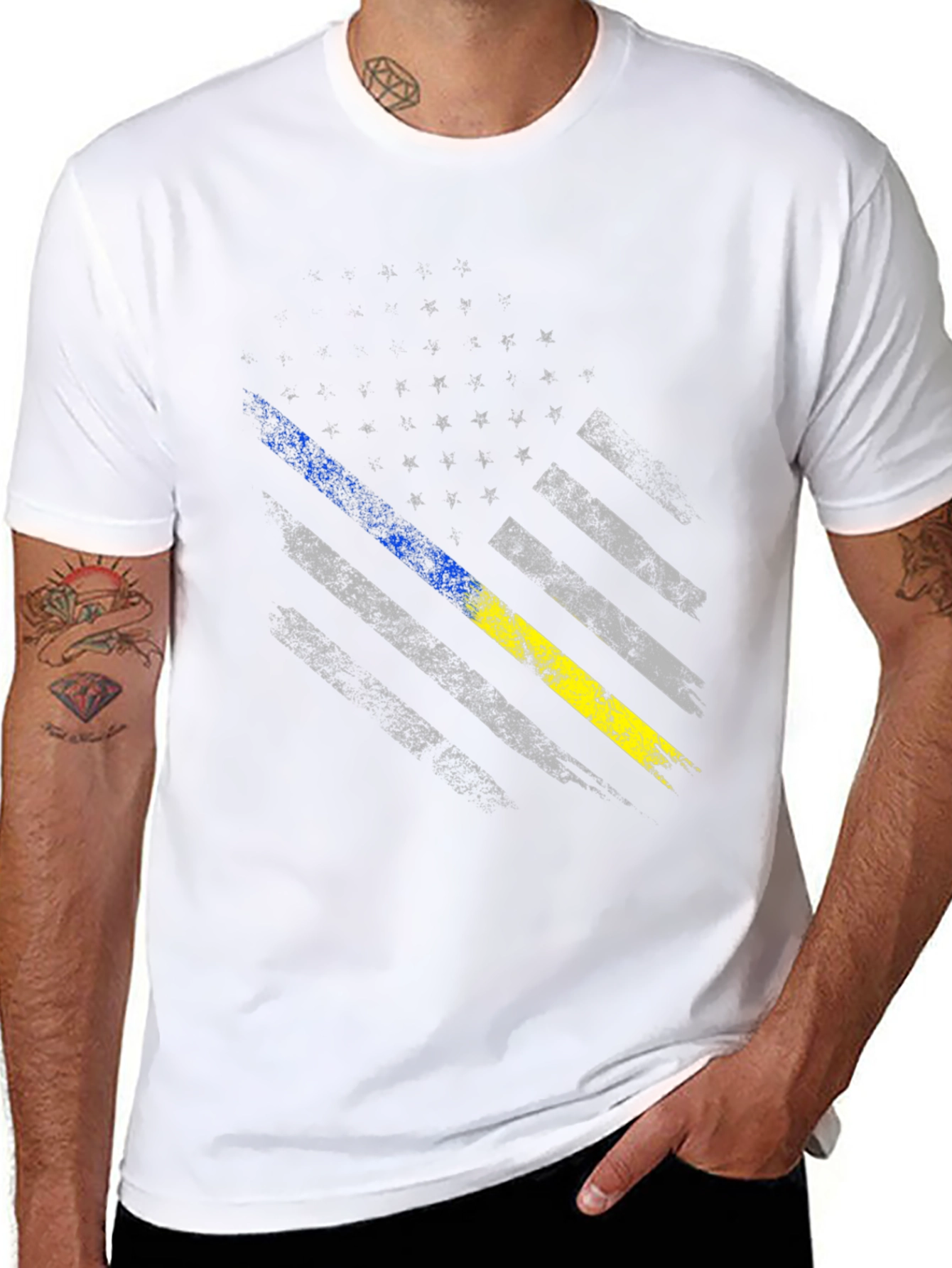 Distressed Ukraine Flag T-Shirt - Support Ukraine
