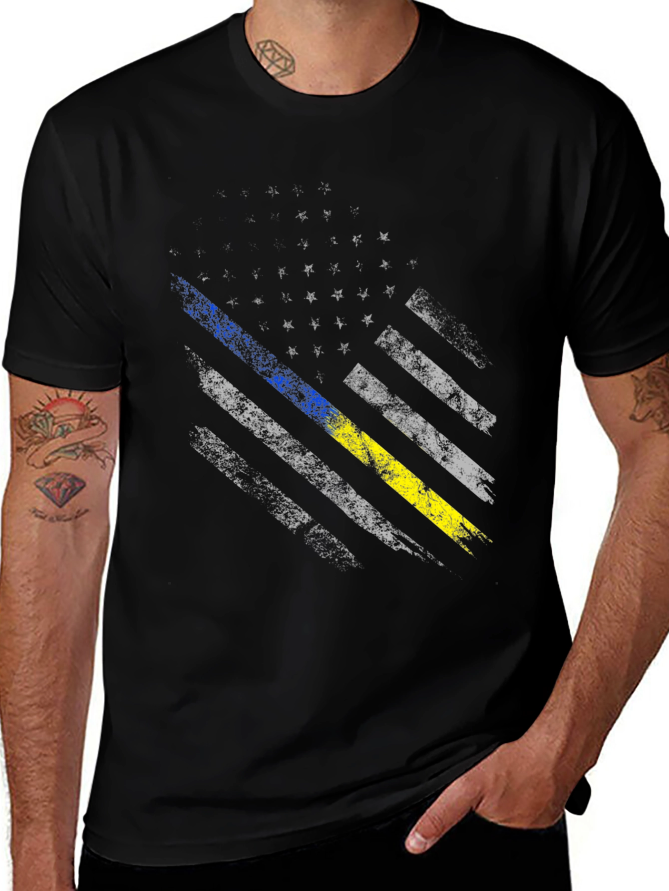 Distressed Ukraine Flag T-Shirt - Support Ukraine