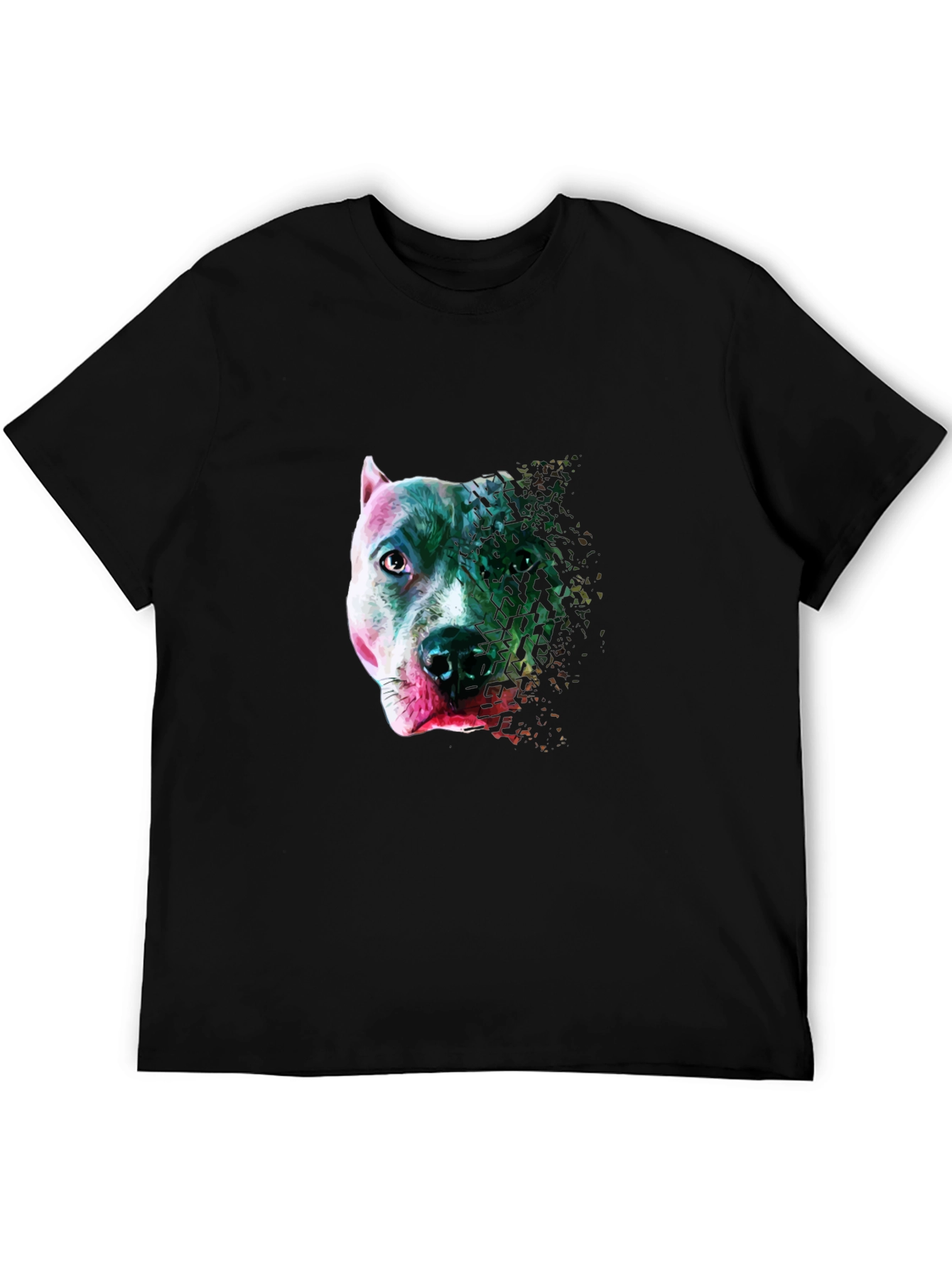 Pitbull Head Graphic T-Shirt - Stylish Mens Tee