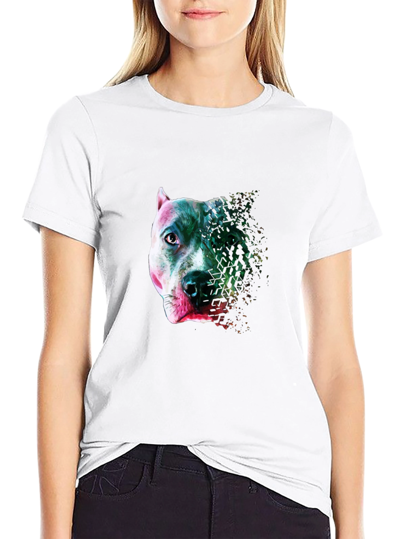Pitbull Head Graphic T-Shirt - Stylish Mens Tee