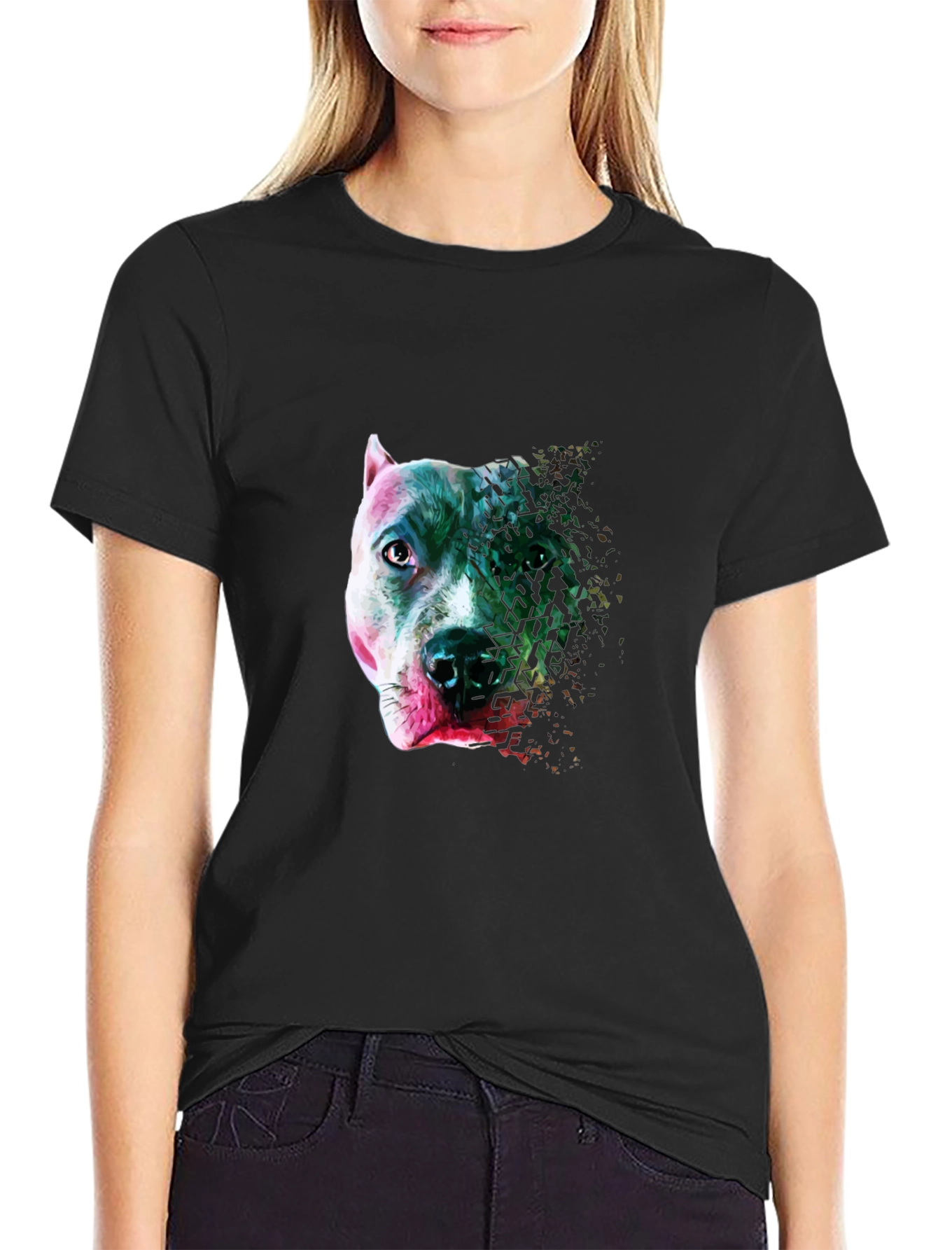 Pitbull Head Graphic T-Shirt - Stylish Mens Tee