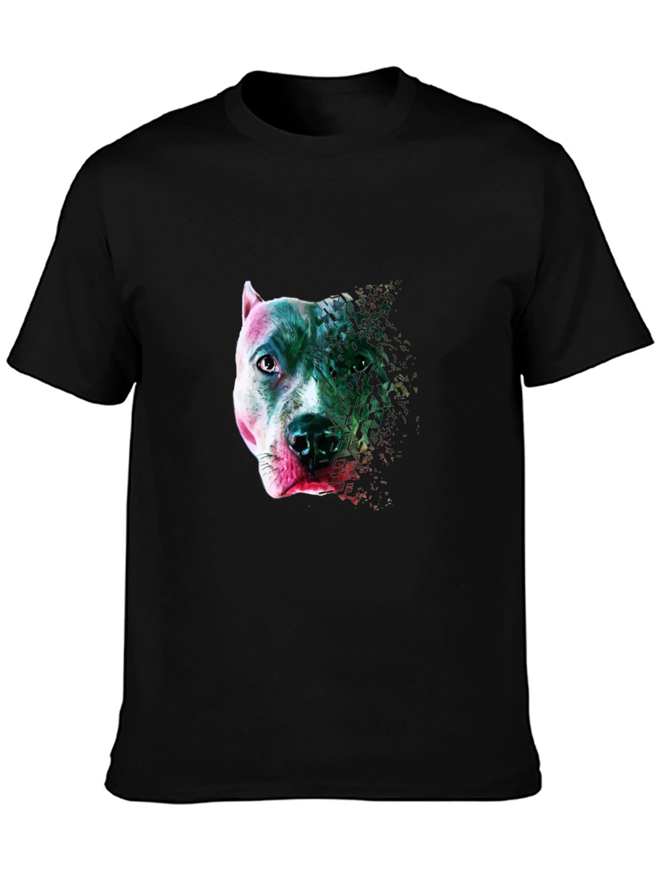 Pitbull Head Graphic T-Shirt - Stylish Mens Tee