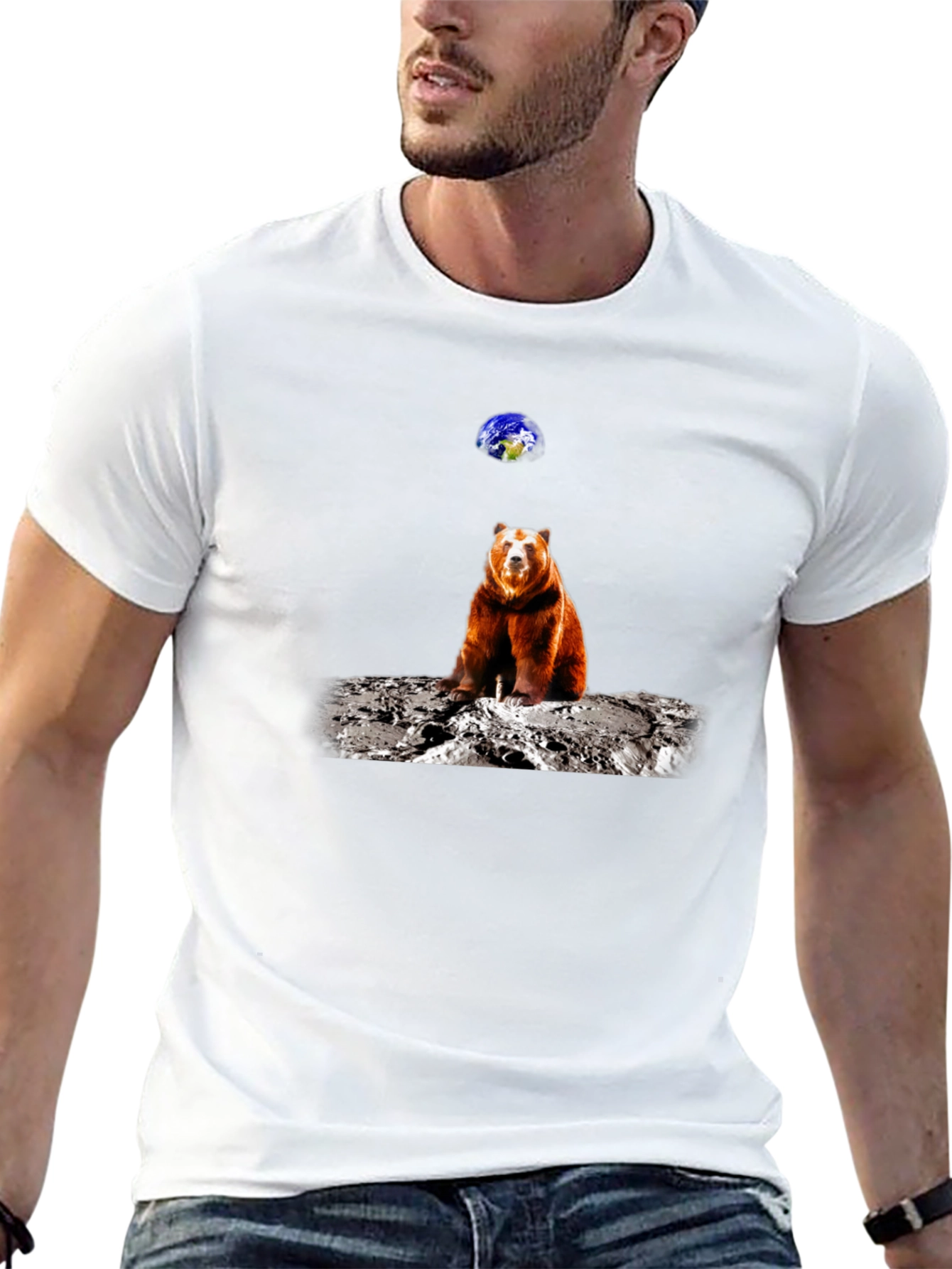 Bear on Moon T-Shirt - Space Adventure Tee