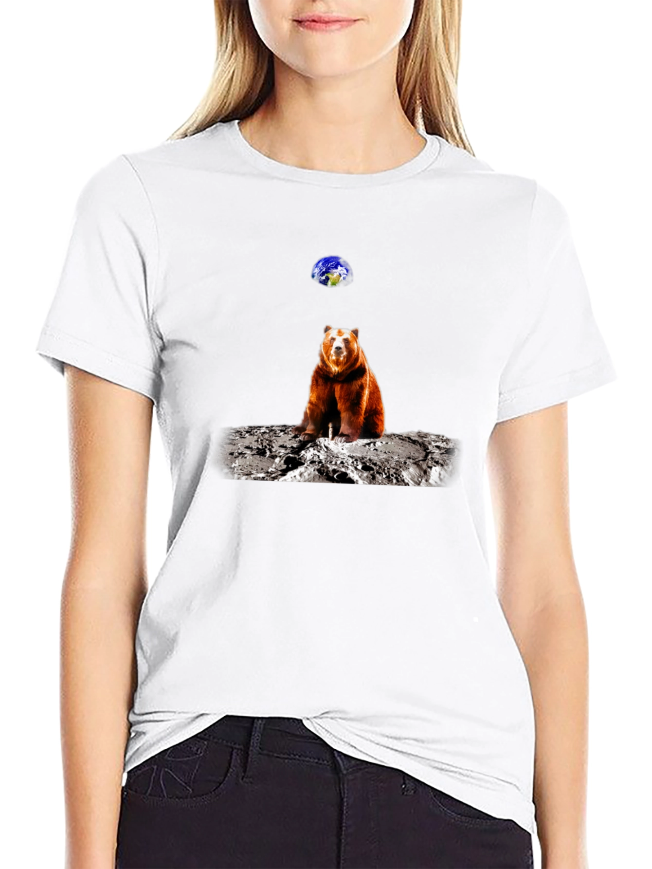Bear on Moon T-Shirt - Space Adventure Tee