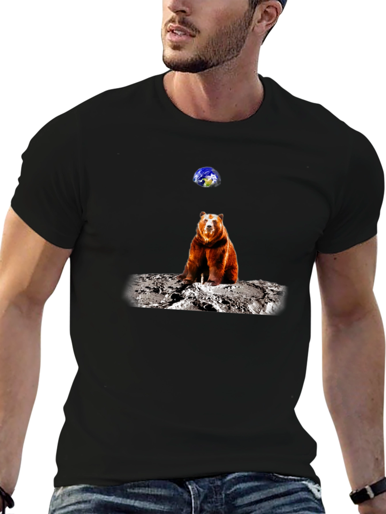 Bear on Moon T-Shirt - Space Adventure Tee