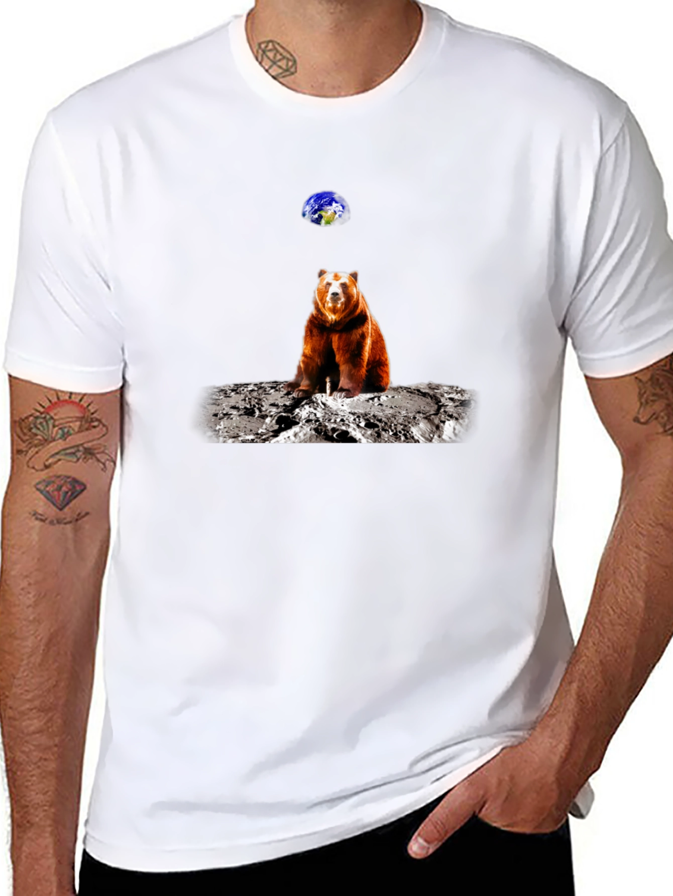 Bear on Moon T-Shirt - Space Adventure Tee