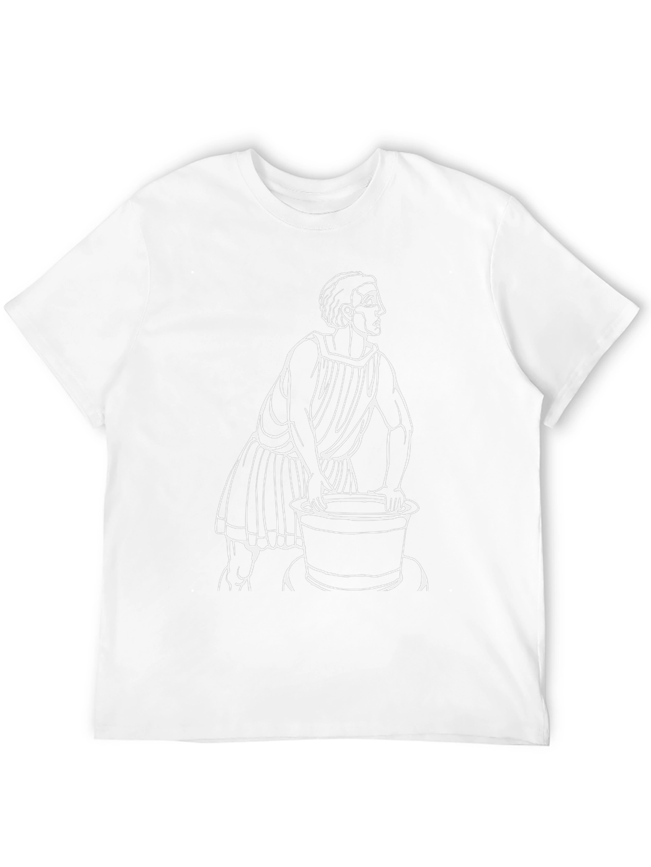 Classic Black T-Shirt with Greek Figure Design