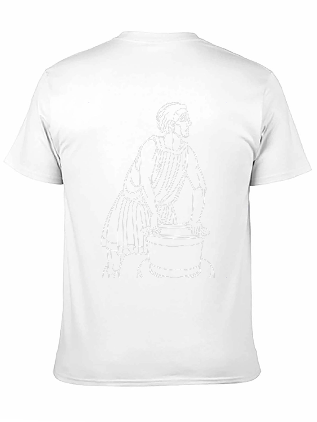 Classic Black T-Shirt with Greek Figure Design