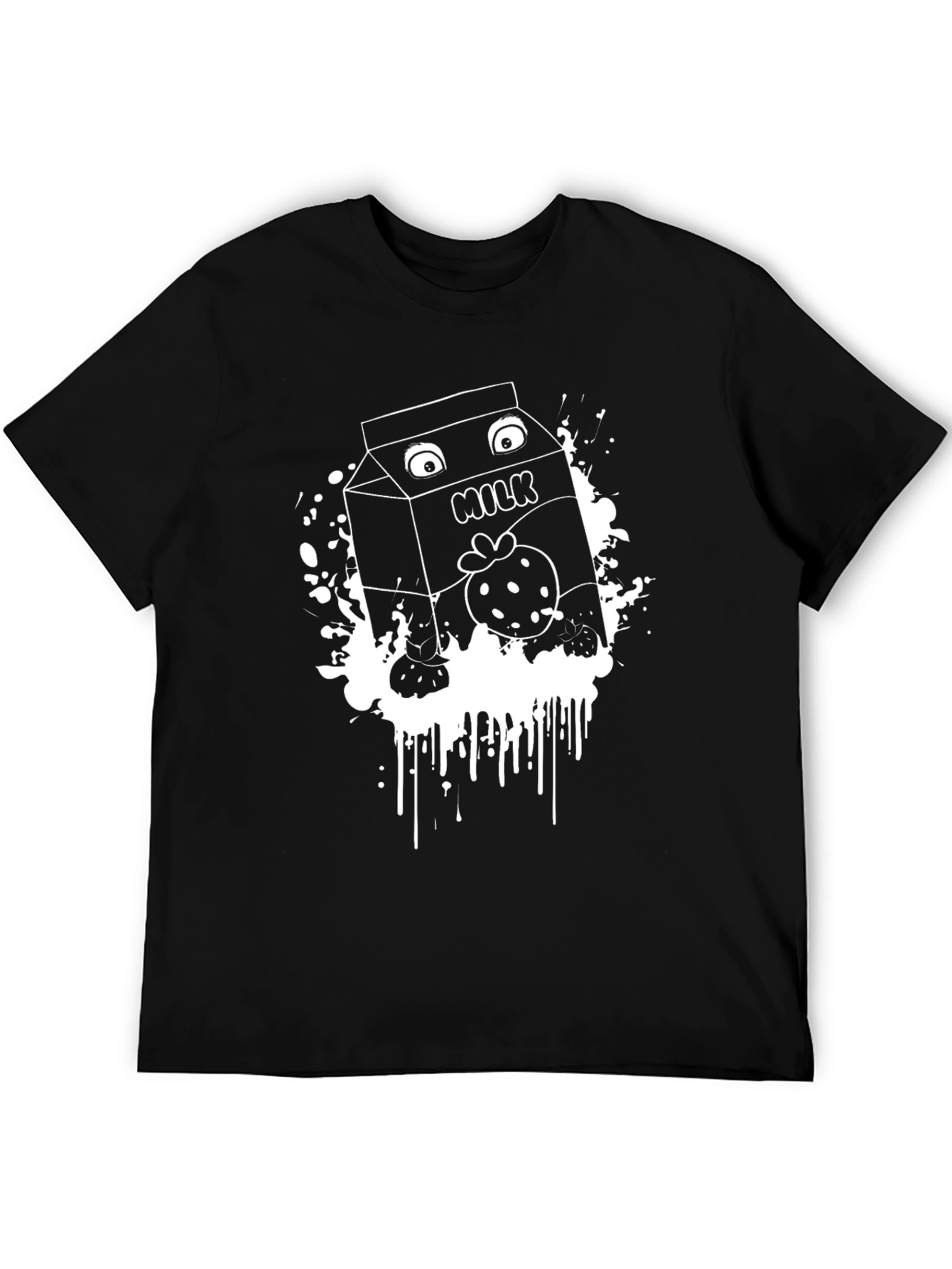 Funny Milk Cartoon Graphic T-Shirt