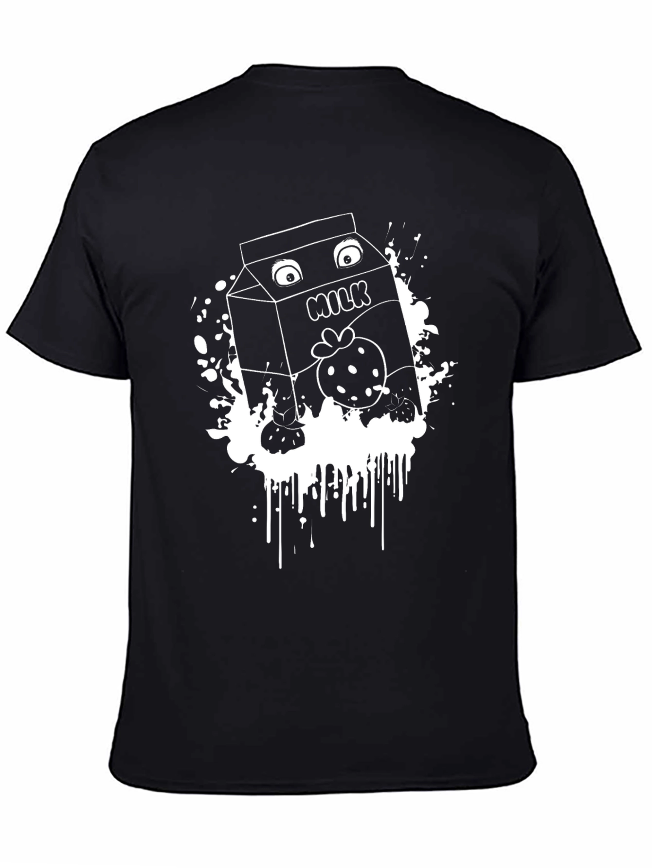 Funny Milk Cartoon Graphic T-Shirt