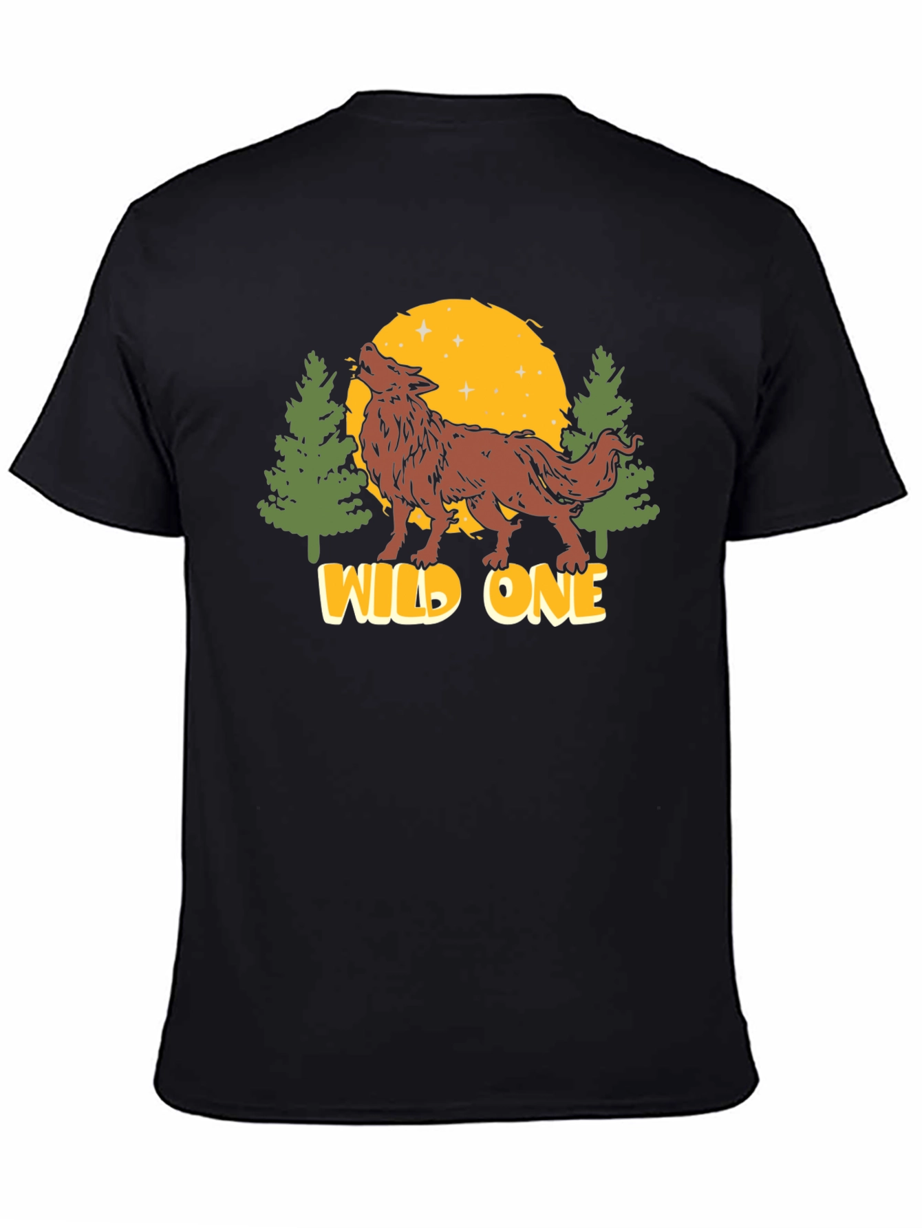 Wild One Wolf Graphic Black T-Shirt
