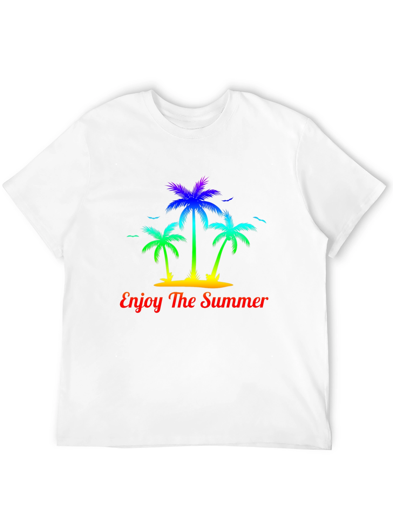 Summer Palm Tree Graphic Tee - Enjoy The Summer