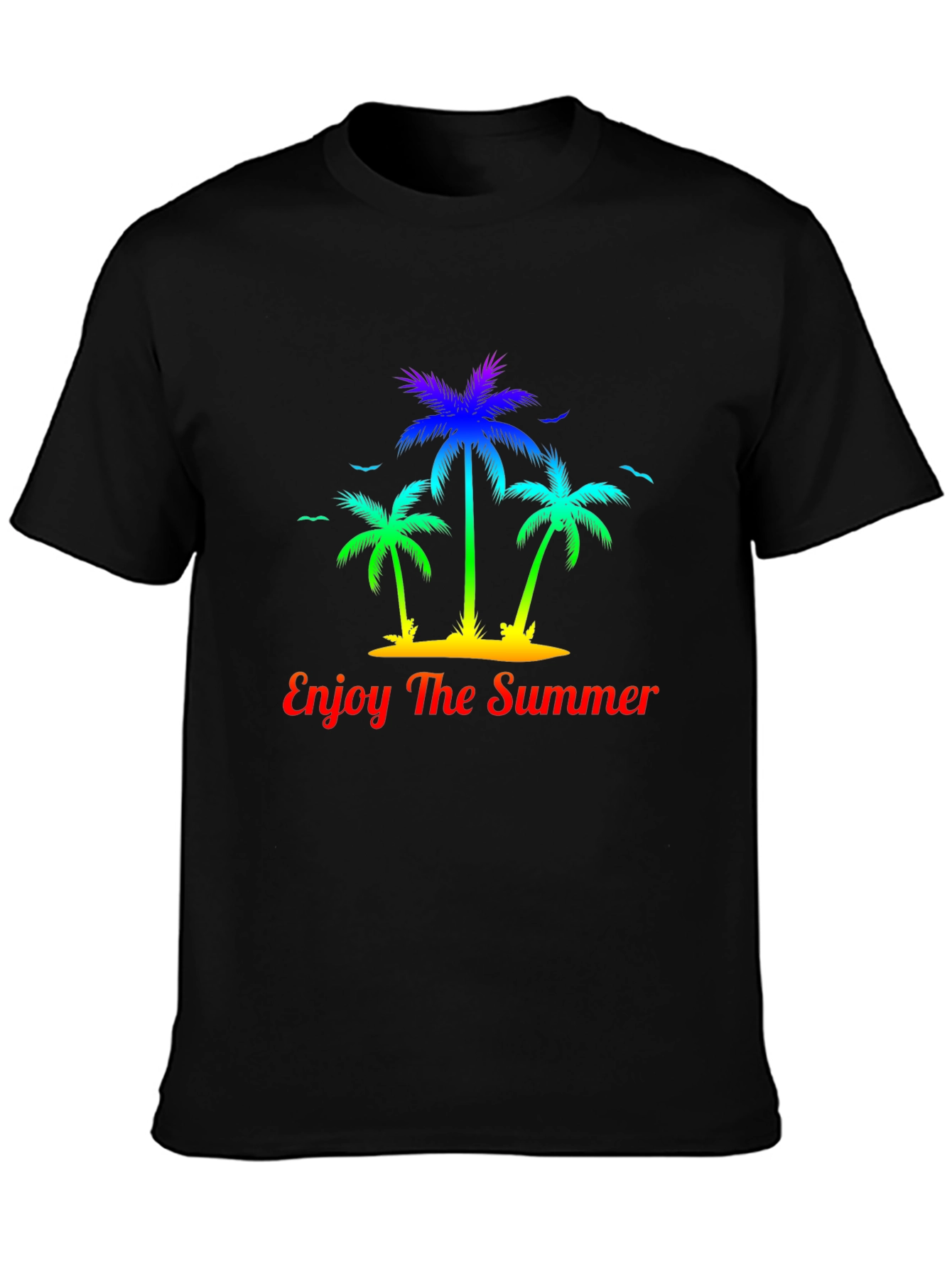 Summer Palm Tree Graphic Tee - Enjoy The Summer