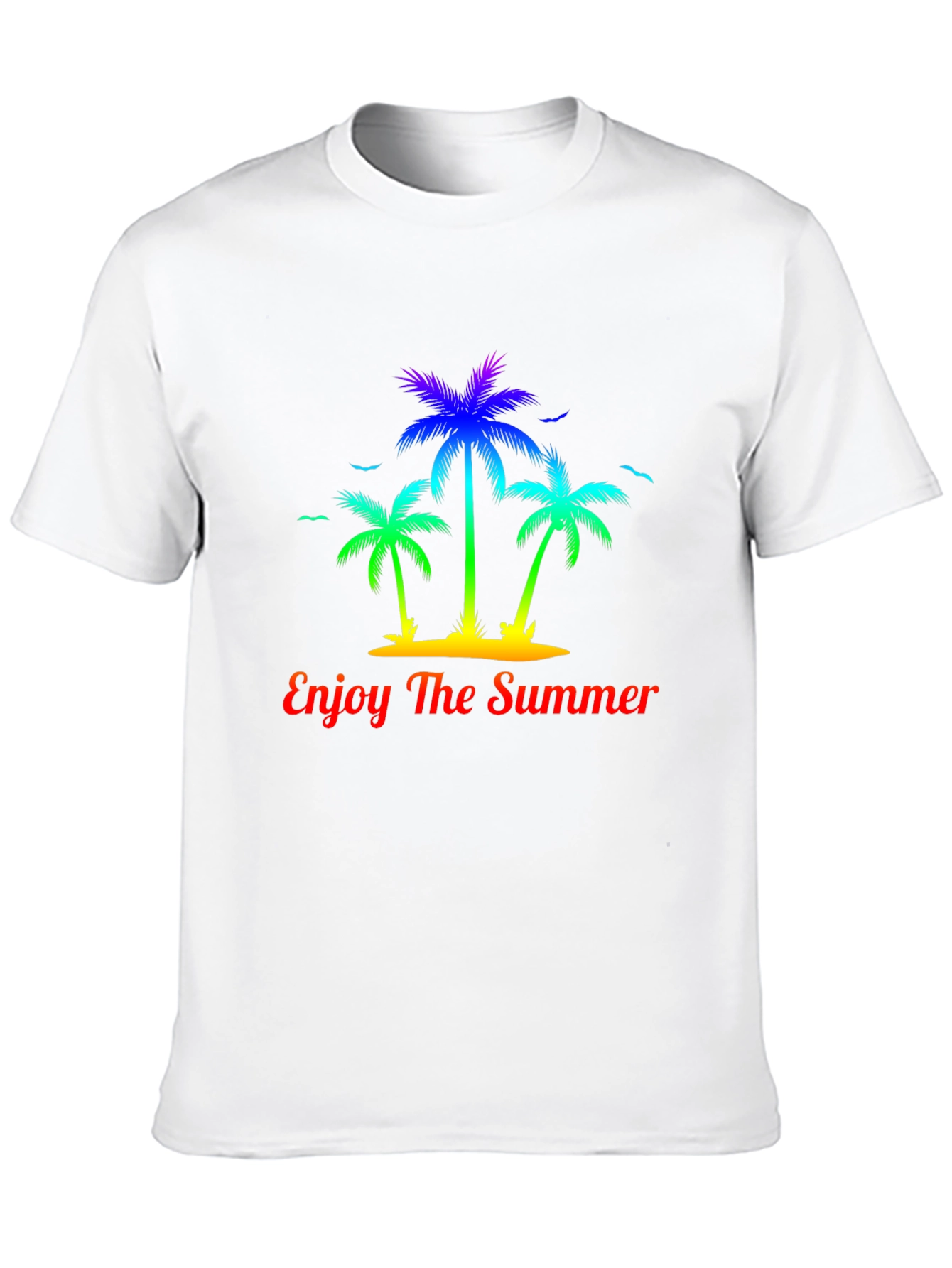 Summer Palm Tree Graphic Tee - Enjoy The Summer