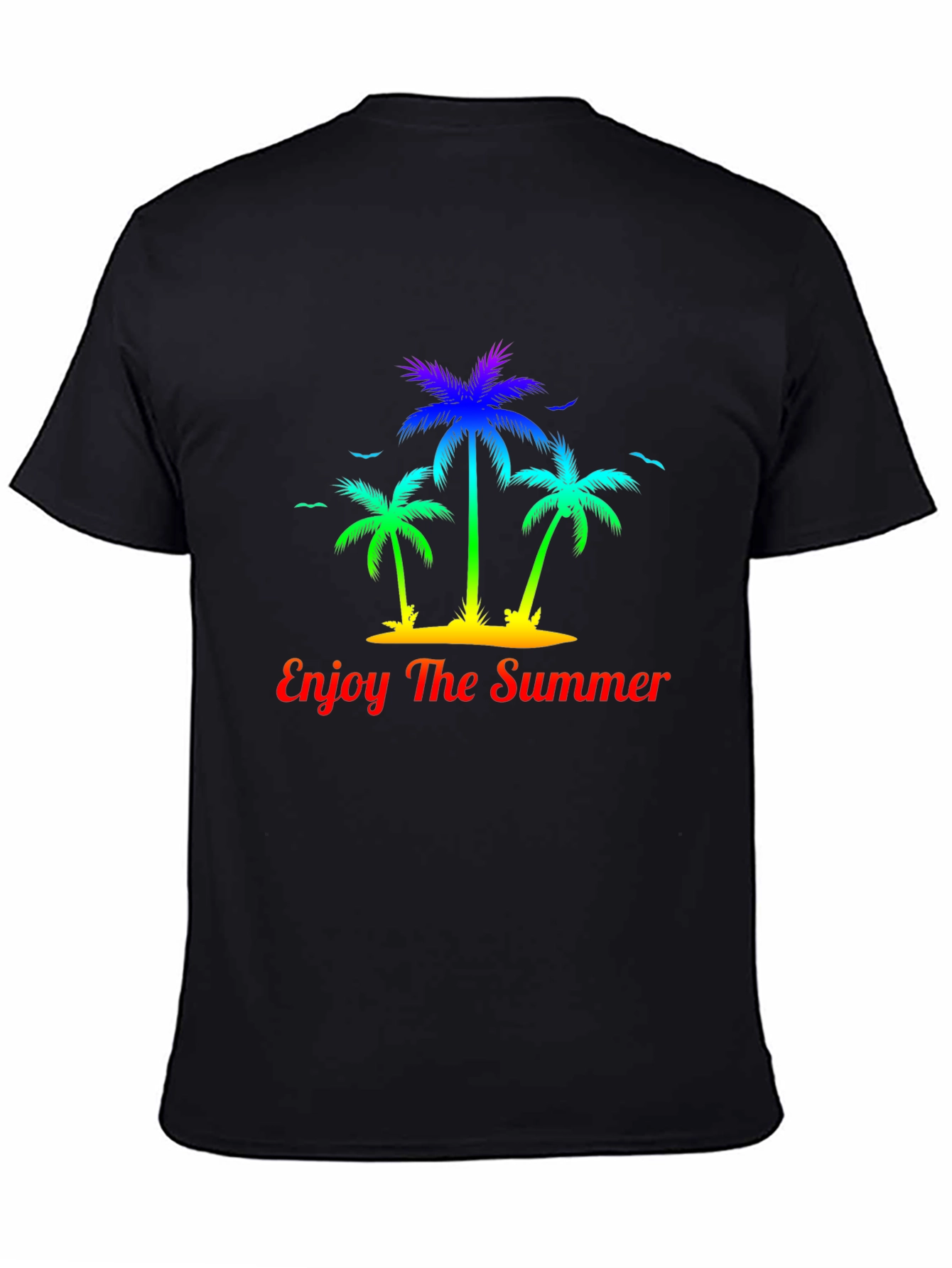 Summer Palm Tree Graphic Tee - Enjoy The Summer