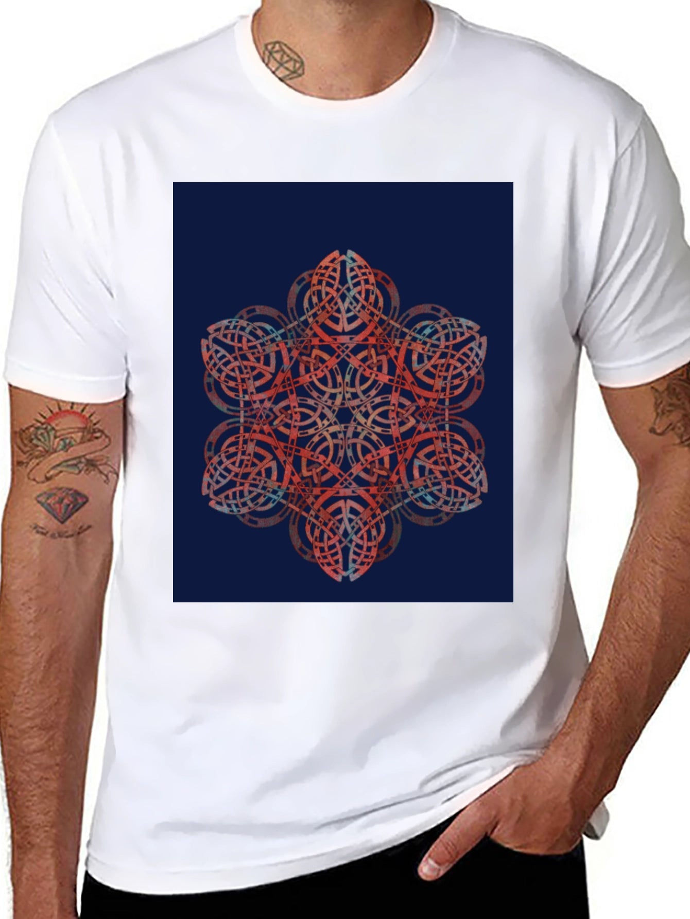 Celtic Knot Graphic Tee - Unique Design