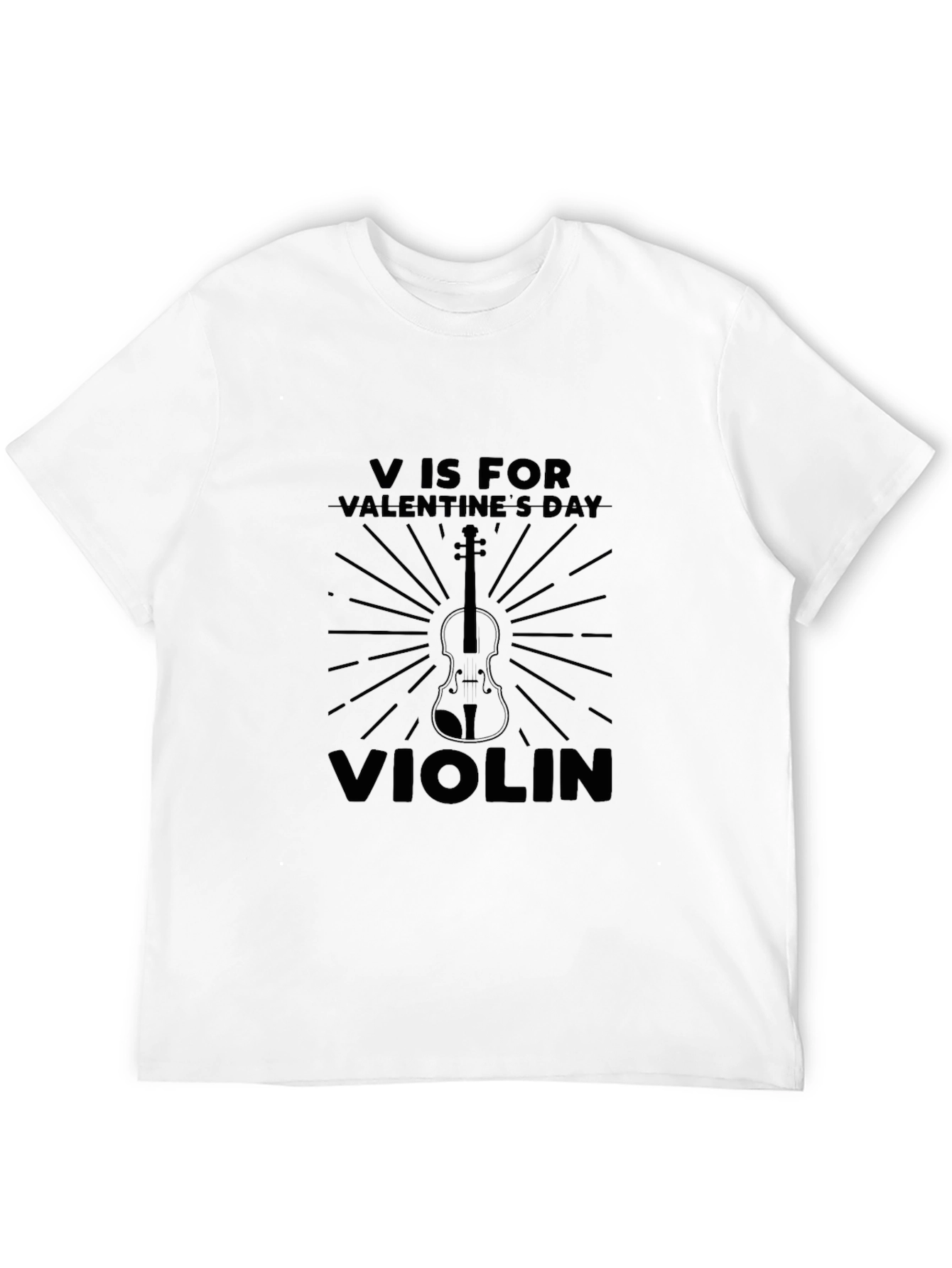 V is for Valentines Day Violin T-Shirt