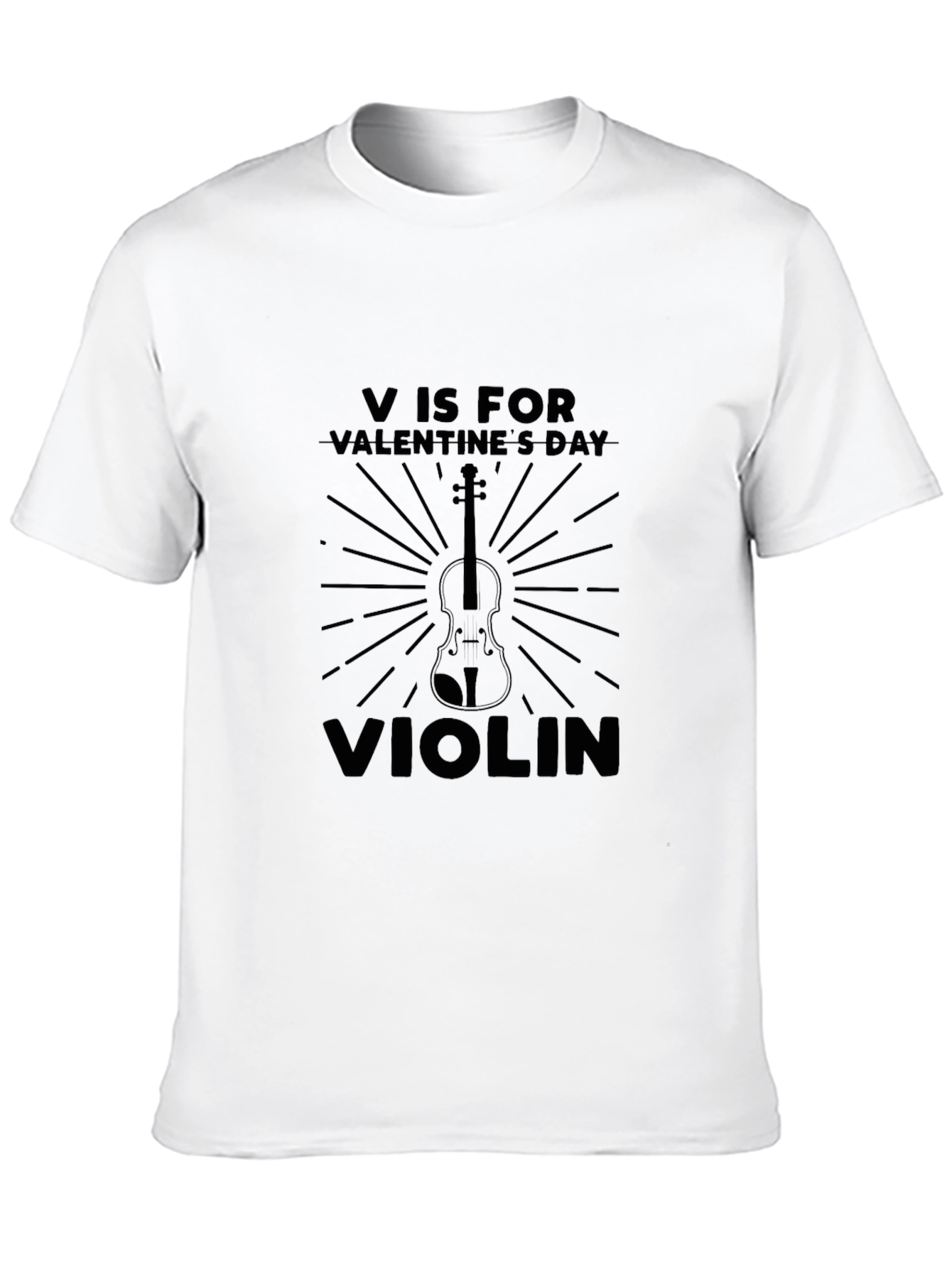 V is for Valentines Day Violin T-Shirt